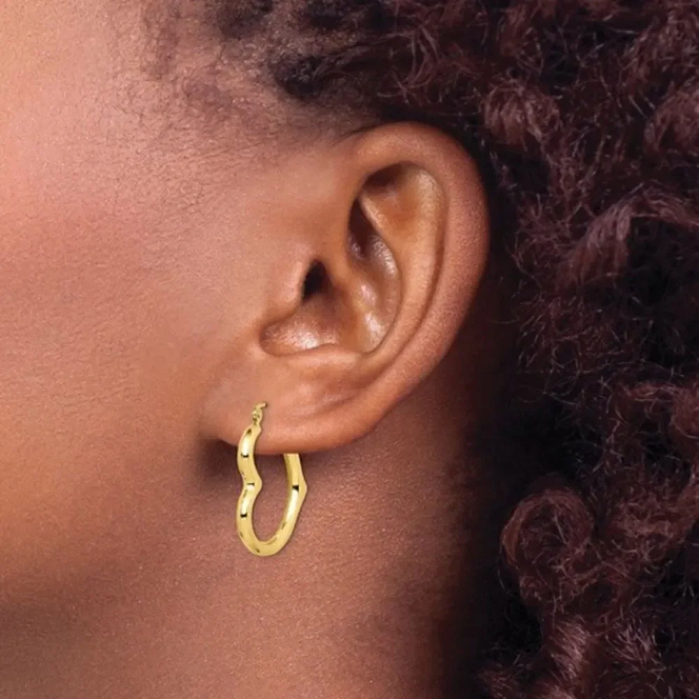 10K Gold Hollow Heart Hoop Earrings for Kids: Stylish, Durable and Comfortable